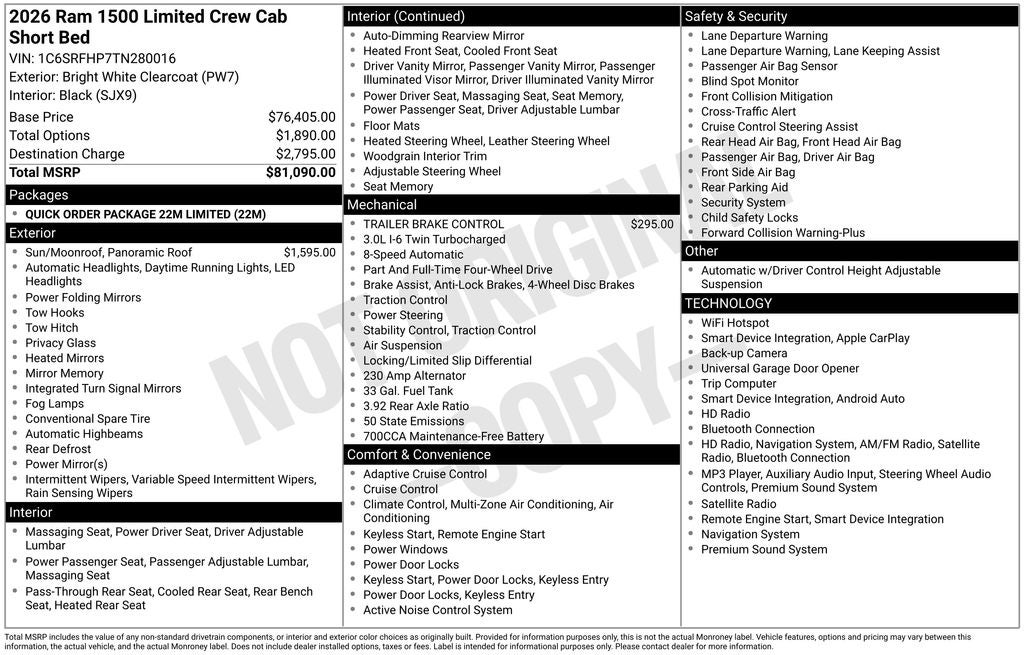 ram ram 1500 pickup 2026 1C6SRFHP7TN280016 image ram ram 1500 pickup 2026 1C6SRFHP7TN280016 image